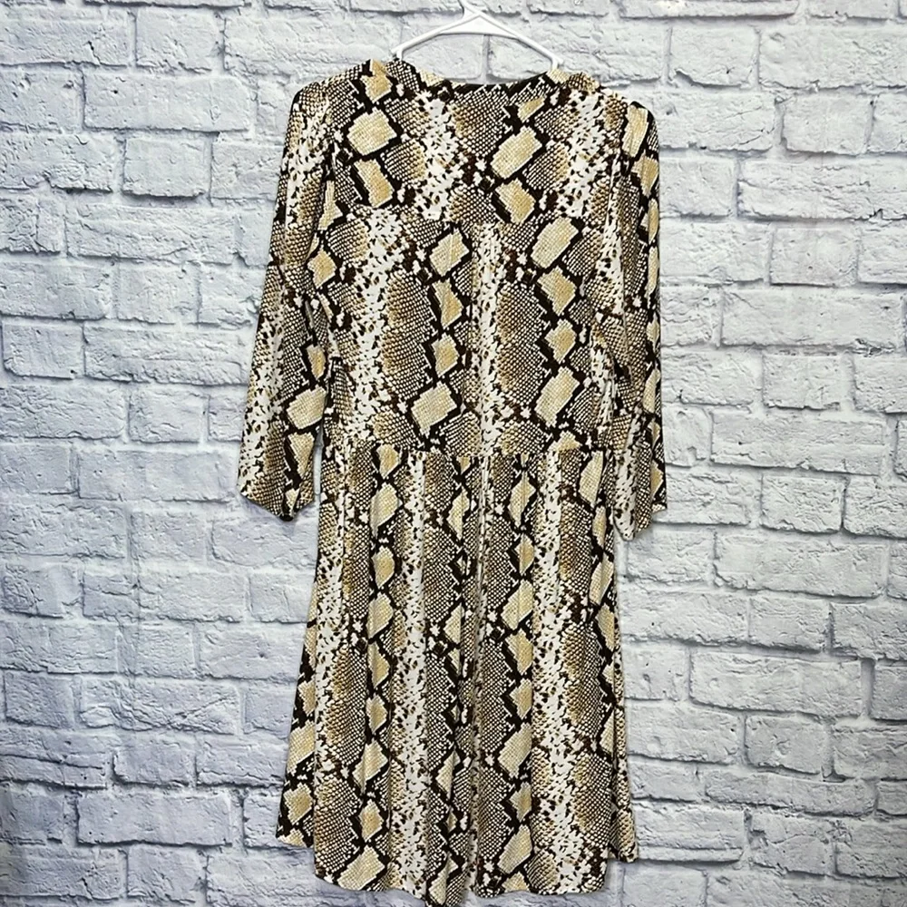Anthropologie Maeve Snake Print 3/4 Sleeve Dress Size XS